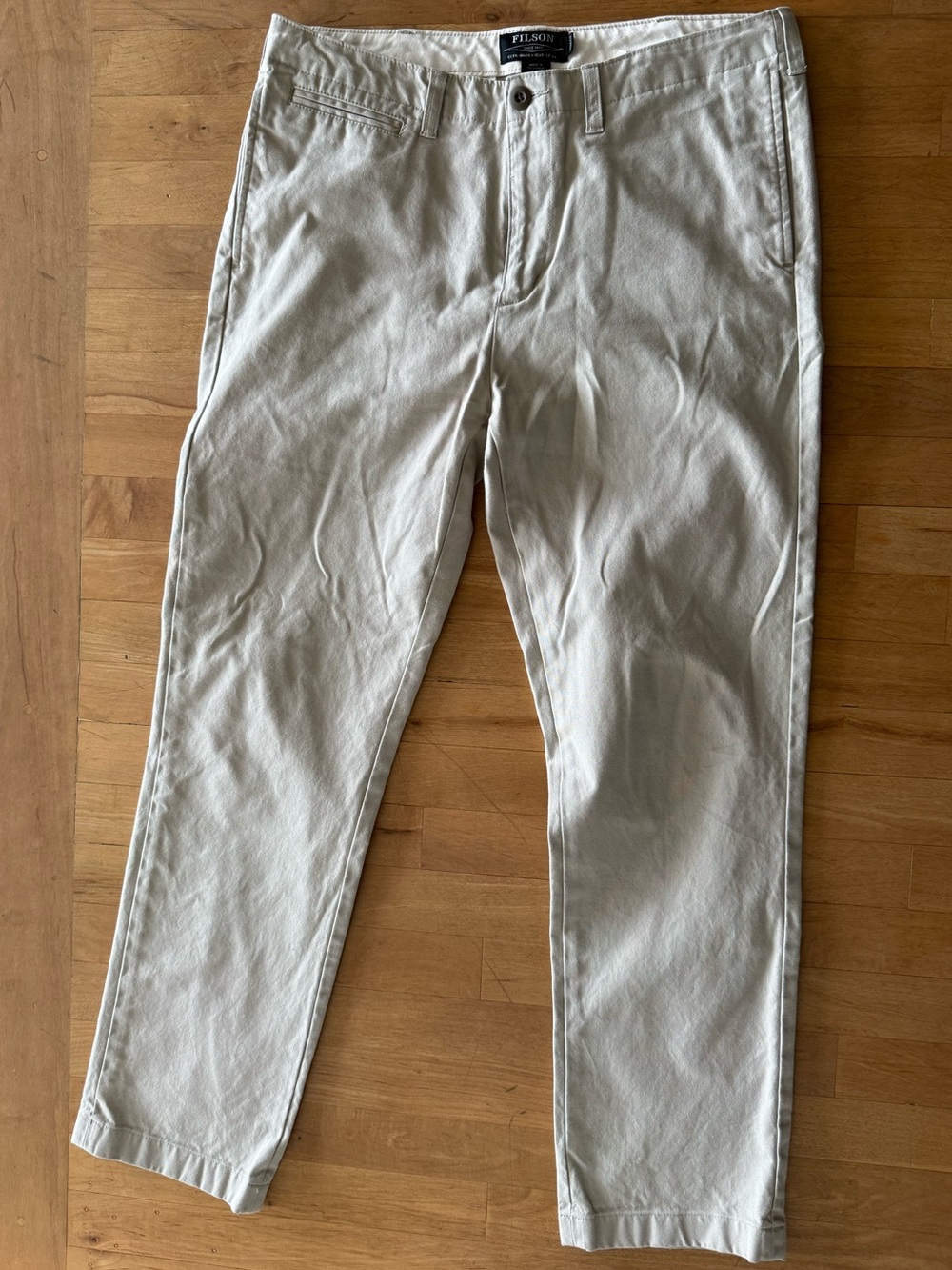 Filson Trim Fit Chino Pants 34x32 Stone Khaki